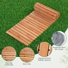 image:imageGiantex 12 FT Wooden Garden Pathway 215 W Roll Out Hardwood Walkway with NonSlip Surface Tools Free Assembly Outdoor Rustic Decorative Boardwalk Flooring Pavers for Backyard Carbonized BrownGolden Teak