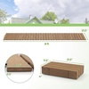 image:imageGiantex 12 FT Wooden Garden Pathway 215 W Roll Out Hardwood Walkway with NonSlip Surface Tools Free Assembly Outdoor Rustic Decorative Boardwalk Flooring Pavers for Backyard Carbonized BrownNatural Oak