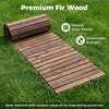 image:imageGiantex 12 FT Wooden Garden Pathway 215 W Roll Out Hardwood Walkway with NonSlip Surface Tools Free Assembly Outdoor Rustic Decorative Boardwalk Flooring Pavers for Backyard Carbonized BrownCarbonized Brown