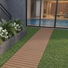 image:imageGiantex 12 FT Wooden Garden Pathway 215 W Roll Out Hardwood Walkway with NonSlip Surface Tools Free Assembly Outdoor Rustic Decorative Boardwalk Flooring Pavers for Backyard Carbonized BrownNatural Oak