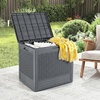 image:imageGiantex 25 Gallon Outdoor Storage Box PP Deck Container with Rattan Patterns amp Lockable Lid AllWeather Patio Plastic Storage Bin for Package Delivery Garden Tools Patio Cushions BlackGrey