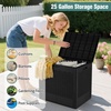 image:imageGiantex 25 Gallon Outdoor Storage Box PP Deck Container with Rattan Patterns amp Lockable Lid AllWeather Patio Plastic Storage Bin for Package Delivery Garden Tools Patio Cushions BlackBlack