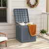 image:imageGiantex 25 Gallon Outdoor Storage Box PP Deck Container with Rattan Patterns amp Lockable Lid AllWeather Patio Plastic Storage Bin for Package Delivery Garden Tools Patio Cushions BlackGrey