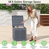 image:imageGiantex 25 Gallon Outdoor Storage Box PP Deck Container with Rattan Patterns amp Lockable Lid AllWeather Patio Plastic Storage Bin for Package Delivery Garden Tools Patio Cushions BlackGrey