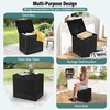 image:imageGiantex 25 Gallon Outdoor Storage Box PP Deck Container with Rattan Patterns amp Lockable Lid AllWeather Patio Plastic Storage Bin for Package Delivery Garden Tools Patio Cushions BlackBlack