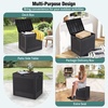 image:imageGiantex 25 Gallon Outdoor Storage Box PP Deck Container with Rattan Patterns amp Lockable Lid AllWeather Patio Plastic Storage Bin for Package Delivery Garden Tools Patio Cushions BlackBrown