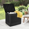 image:imageGiantex 25 Gallon Outdoor Storage Box PP Deck Container with Rattan Patterns amp Lockable Lid AllWeather Patio Plastic Storage Bin for Package Delivery Garden Tools Patio Cushions BlackBlack