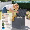 image:imageGiantex 25 Gallon Outdoor Storage Box PP Deck Container with Rattan Patterns amp Lockable Lid AllWeather Patio Plastic Storage Bin for Package Delivery Garden Tools Patio Cushions BlackGrey