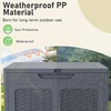 image:imageGiantex 25 Gallon Outdoor Storage Box PP Deck Container with Rattan Patterns amp Lockable Lid AllWeather Patio Plastic Storage Bin for Package Delivery Garden Tools Patio Cushions BlackGrey