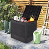 image:imageGiantex 25 Gallon Outdoor Storage Box PP Deck Container with Rattan Patterns amp Lockable Lid AllWeather Patio Plastic Storage Bin for Package Delivery Garden Tools Patio Cushions BlackBrown