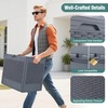 image:imageGiantex 25 Gallon Outdoor Storage Box PP Deck Container with Rattan Patterns amp Lockable Lid AllWeather Patio Plastic Storage Bin for Package Delivery Garden Tools Patio Cushions BlackGrey