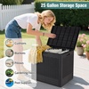 image:imageGiantex 25 Gallon Outdoor Storage Box PP Deck Container with Rattan Patterns amp Lockable Lid AllWeather Patio Plastic Storage Bin for Package Delivery Garden Tools Patio Cushions BlackBrown
