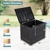 image:imageGiantex 25 Gallon Outdoor Storage Box PP Deck Container with Rattan Patterns amp Lockable Lid AllWeather Patio Plastic Storage Bin for Package Delivery Garden Tools Patio Cushions BlackBrown