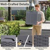 image:imageGiantex 25 Gallon Outdoor Storage Box PP Deck Container with Rattan Patterns amp Lockable Lid AllWeather Patio Plastic Storage Bin for Package Delivery Garden Tools Patio Cushions BlackGrey