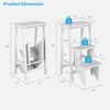 image:imageGiantex 3 Step Ladder Lightweight 3in1 Multifunctional Step Ladder wAntiSlip Reversible Pedal Hollow Handle Design Used for Storage Shelf Sitting Chair Folding Pine Wood Step LaddersWhite