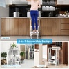 image:imageGiantex 3 Step Ladder Lightweight 3in1 Multifunctional Step Ladder wAntiSlip Reversible Pedal Hollow Handle Design Used for Storage Shelf Sitting Chair Folding Pine Wood Step LaddersWhite