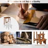 image:imageGiantex 3 Step Ladder Lightweight 3in1 Multifunctional Step Ladder wAntiSlip Reversible Pedal Hollow Handle Design Used for Storage Shelf Sitting Chair Folding Pine Wood Step LaddersNutbrown