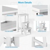 image:imageGiantex 3 Step Ladder Lightweight 3in1 Multifunctional Step Ladder wAntiSlip Reversible Pedal Hollow Handle Design Used for Storage Shelf Sitting Chair Folding Pine Wood Step LaddersWhite