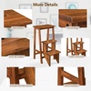 image:imageGiantex 3 Step Ladder Lightweight 3in1 Multifunctional Step Ladder wAntiSlip Reversible Pedal Hollow Handle Design Used for Storage Shelf Sitting Chair Folding Pine Wood Step LaddersNutbrown