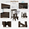 image:imageGiantex 3 Step Ladder Lightweight 3in1 Multifunctional Step Ladder wAntiSlip Reversible Pedal Hollow Handle Design Used for Storage Shelf Sitting Chair Folding Pine Wood Step LaddersBrown
