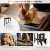 image:imageGiantex 3 Step Ladder Lightweight 3in1 Multifunctional Step Ladder wAntiSlip Reversible Pedal Hollow Handle Design Used for Storage Shelf Sitting Chair Folding Pine Wood Step LaddersBrown