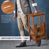 image:imageGiantex 3 Step Ladder Lightweight 3in1 Multifunctional Step Ladder wAntiSlip Reversible Pedal Hollow Handle Design Used for Storage Shelf Sitting Chair Folding Pine Wood Step LaddersNutbrown