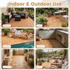 image:imageGiantex 54 PCS Acacia Wood Deck Tiles 12 x 12 Interlocking Patio Flooring Tiles with Drainage Base 54 sqft Waterproof Outdoor Floor Tiles for Balcony Patio Porch Garden Golden Teak  CheckerGolden Teak  Frame