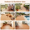 image:imageGiantex 54 PCS Acacia Wood Deck Tiles 12 x 12 Interlocking Patio Flooring Tiles with Drainage Base 54 sqft Waterproof Outdoor Floor Tiles for Balcony Patio Porch Garden Golden Teak  CheckerGolden Teak  Grid