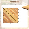 image:imageGiantex 54 PCS Acacia Wood Deck Tiles 12 x 12 Interlocking Patio Flooring Tiles with Drainage Base 54 sqft Waterproof Outdoor Floor Tiles for Balcony Patio Porch Garden Golden Teak  CheckerGolden Teak  Diagonal