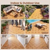 image:imageGiantex 54 PCS Acacia Wood Deck Tiles 12 x 12 Interlocking Patio Flooring Tiles with Drainage Base 54 sqft Waterproof Outdoor Floor Tiles for Balcony Patio Porch Garden Golden Teak  CheckerGolden Teak  Diagonal