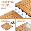 image:imageGiantex 54 PCS Acacia Wood Deck Tiles 12 x 12 Interlocking Patio Flooring Tiles with Drainage Base 54 sqft Waterproof Outdoor Floor Tiles for Balcony Patio Porch Garden Golden Teak  CheckerGolden Teak  Frame