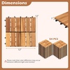 image:imageGiantex 54 PCS Acacia Wood Deck Tiles 12 x 12 Interlocking Patio Flooring Tiles with Drainage Base 54 sqft Waterproof Outdoor Floor Tiles for Balcony Patio Porch Garden Golden Teak  CheckerGolden Teak  Grid