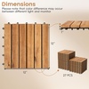 image:imageGiantex 54 PCS Acacia Wood Deck Tiles 12 x 12 Interlocking Patio Flooring Tiles with Drainage Base 54 sqft Waterproof Outdoor Floor Tiles for Balcony Patio Porch Garden Golden Teak  CheckerGolden Teak  Straight