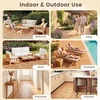 image:imageGiantex 54 PCS Acacia Wood Deck Tiles 12 x 12 Interlocking Patio Flooring Tiles with Drainage Base 54 sqft Waterproof Outdoor Floor Tiles for Balcony Patio Porch Garden Golden Teak  CheckerGolden Teak  Brick