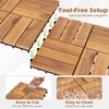 image:imageGiantex 54 PCS Acacia Wood Deck Tiles 12 x 12 Interlocking Patio Flooring Tiles with Drainage Base 54 sqft Waterproof Outdoor Floor Tiles for Balcony Patio Porch Garden Golden Teak  CheckerGolden Teak  Checker