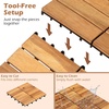 image:imageGiantex 54 PCS Acacia Wood Deck Tiles 12 x 12 Interlocking Patio Flooring Tiles with Drainage Base 54 sqft Waterproof Outdoor Floor Tiles for Balcony Patio Porch Garden Golden Teak  CheckerGolden Teak  Grid