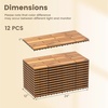 image:imageGiantex 54 PCS Acacia Wood Deck Tiles 12 x 12 Interlocking Patio Flooring Tiles with Drainage Base 54 sqft Waterproof Outdoor Floor Tiles for Balcony Patio Porch Garden Golden Teak  CheckerGolden Teak  Brick