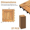 image:imageGiantex 54 PCS Acacia Wood Deck Tiles 12 x 12 Interlocking Patio Flooring Tiles with Drainage Base 54 sqft Waterproof Outdoor Floor Tiles for Balcony Patio Porch Garden Golden Teak  CheckerGolden Teak  Frame