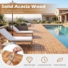 image:imageGiantex 54 PCS Acacia Wood Deck Tiles 12 x 12 Interlocking Patio Flooring Tiles with Drainage Base 54 sqft Waterproof Outdoor Floor Tiles for Balcony Patio Porch Garden Golden Teak  CheckerGolden Teak  Checker