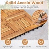 image:imageGiantex 54 PCS Acacia Wood Deck Tiles 12 x 12 Interlocking Patio Flooring Tiles with Drainage Base 54 sqft Waterproof Outdoor Floor Tiles for Balcony Patio Porch Garden Golden Teak  CheckerGolden Teak  Frame