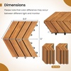 image:imageGiantex 54 PCS Acacia Wood Deck Tiles 12 x 12 Interlocking Patio Flooring Tiles with Drainage Base 54 sqft Waterproof Outdoor Floor Tiles for Balcony Patio Porch Garden Golden Teak  CheckerGolden Teak  Chevron