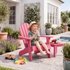 image:imageGiantex Kids Adirondack Chair AllWeather HIPS Childrens Outdoor Chair with Tilted High Backrest Toddler Beach Chair for Garden Patio Backyard Kids Lawn Chairs for Age 37 2GrayPinkcurved Top Back