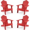 image:imageGiantex Kids Adirondack Chair AllWeather HIPS Childrens Outdoor Chair with Tilted High Backrest Toddler Beach Chair for Garden Patio Backyard Kids Lawn Chairs for Age 37 2GrayRedcurved Top Back