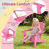 image:imageGiantex Kids Adirondack Chair AllWeather HIPS Childrens Outdoor Chair with Tilted High Backrest Toddler Beach Chair for Garden Patio Backyard Kids Lawn Chairs for Age 37 2GrayPinkflat Top Back