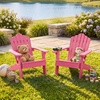 image:imageGiantex Kids Adirondack Chair AllWeather HIPS Childrens Outdoor Chair with Tilted High Backrest Toddler Beach Chair for Garden Patio Backyard Kids Lawn Chairs for Age 37 2GrayPinkcurved Top Back