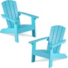 image:imageGiantex Kids Adirondack Chair AllWeather HIPS Childrens Outdoor Chair with Tilted High Backrest Toddler Beach Chair for Garden Patio Backyard Kids Lawn Chairs for Age 37 2GrayTurquoiseflat Top Back