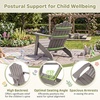 image:imageGiantex Kids Adirondack Chair AllWeather HIPS Childrens Outdoor Chair with Tilted High Backrest Toddler Beach Chair for Garden Patio Backyard Kids Lawn Chairs for Age 37 2GrayGraycurved Top Back