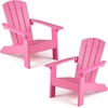image:imageGiantex Kids Adirondack Chair AllWeather HIPS Childrens Outdoor Chair with Tilted High Backrest Toddler Beach Chair for Garden Patio Backyard Kids Lawn Chairs for Age 37 2GrayPinkflat Top Back