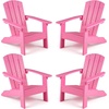 image:imageGiantex Kids Adirondack Chair AllWeather HIPS Childrens Outdoor Chair with Tilted High Backrest Toddler Beach Chair for Garden Patio Backyard Kids Lawn Chairs for Age 37 2GrayPinkflat Top Back