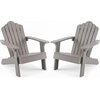image:imageGiantex Kids Adirondack Chair AllWeather HIPS Childrens Outdoor Chair with Tilted High Backrest Toddler Beach Chair for Garden Patio Backyard Kids Lawn Chairs for Age 37 2GrayGraycurved Top Back